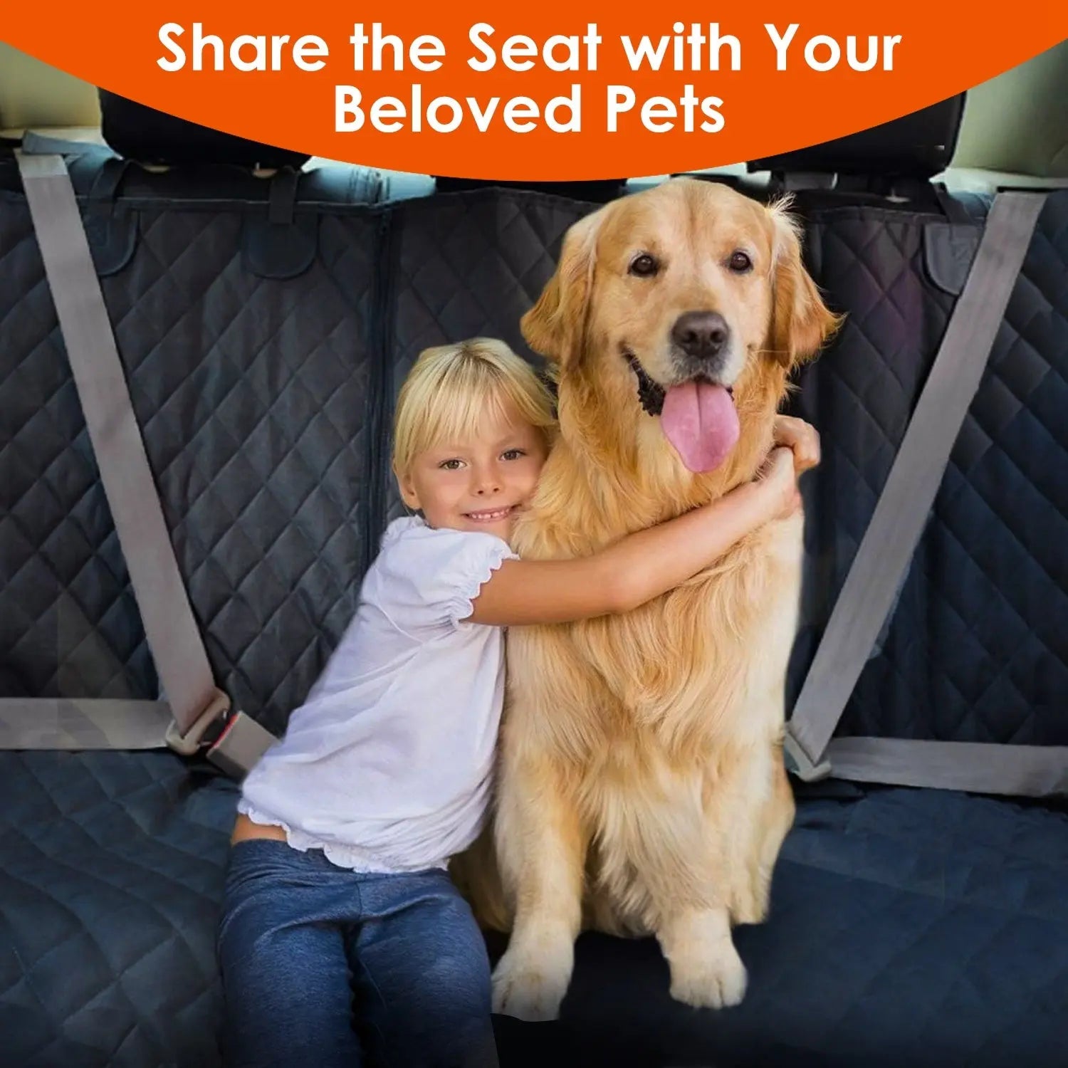 1Pc Dog Car Seat Cover Waterproof Scratchproof Pet Car Rear Protector Mat Pet Back Seat Cover With Dog Seat Belt For Car Truck SUV - MaJuah