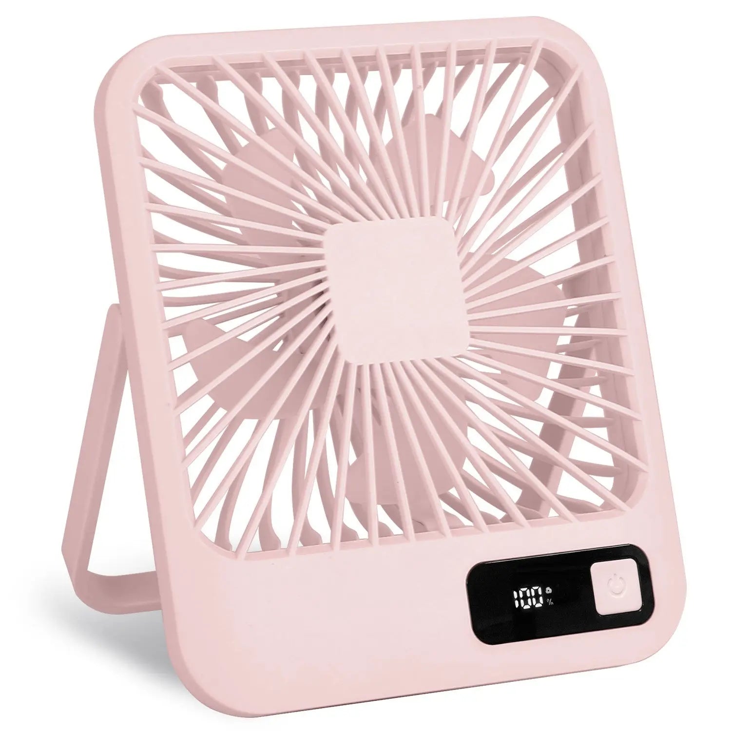 3 Colors Options -- 1Pc Mini Desktop Cooling Fan Rechargeable Battery Powered Personal Fan Speed Adjustment Strong Airflow Quiet Travel Fan With LCD Display For Home Office Travel - MaJuah