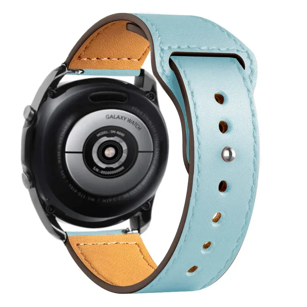 Leather Strap for Samsung Watch 6/4/5 40 44mm 43mm Pro 45mm bracelet 20/22mm Band for Galaxy Watch 4 Classic/Active 2/3 42 46mm - MaJuah