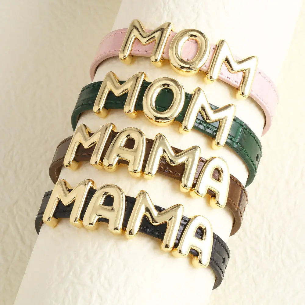 Cowhide Watch Strap Letter Mama Mother's Day Bracelet - MaJuah