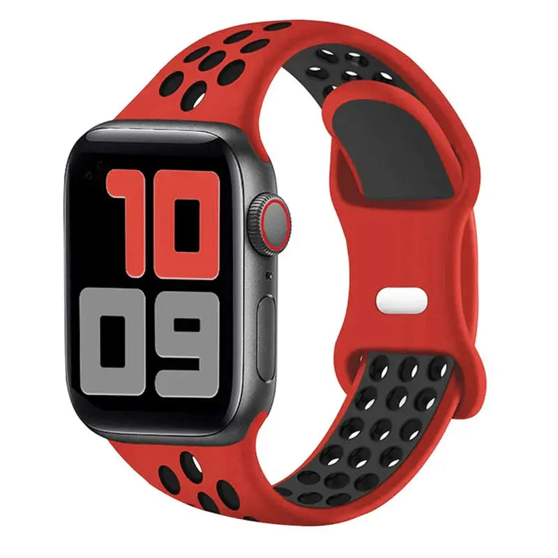 Silicone Strap for Apple Watch Band Ultra 2 49mm 38mm 42mm Sport Bracelet iWatch Series 9 8 7 41mm 45 mm 7 6 SE 5 4 3 44mm 40mm - MaJuah