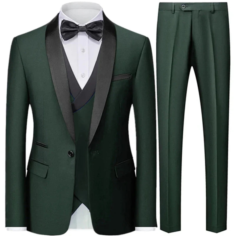 Prestige 3-Piece Men's Formal Tuxedo-Style Suit