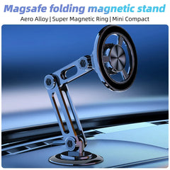 720 Rotate Metal Magnetic Car Phone Holder Foldable Magsafe Phone Stand Air Vent Magnet Mount GPS Support For All Phones