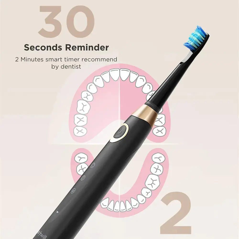 Fairywill Electric Sonic Toothbrush 5 Modes Replacement Heads Waterproof Travel Case Powerful Cleaning Soft Heads Toothbrush Set, Ships From - Russian Federation - MaJuah