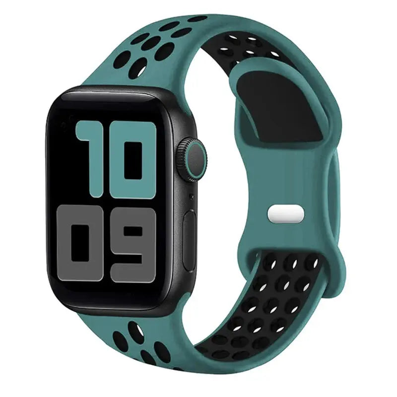 Silicone Strap for Apple Watch Band Ultra 2 49mm 38mm 42mm Sport Bracelet iWatch Series 9 8 7 41mm 45 mm 7 6 SE 5 4 3 44mm 40mm - MaJuah