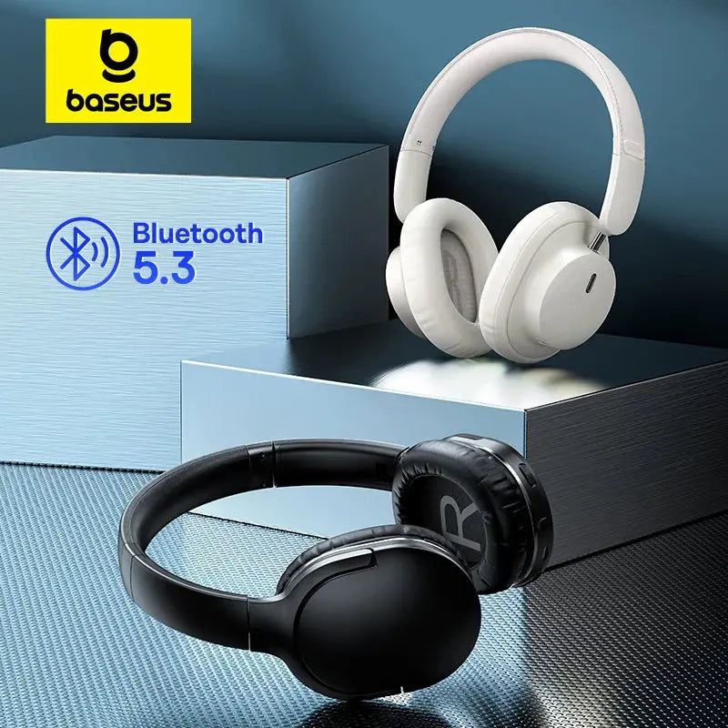 Baseus Bowie D03 Wireless Headphone Bluetooth 5.3 40mm Driver Over the Ear Headsets 30hours Playtime Wireless/Wired Earphones - MaJuah