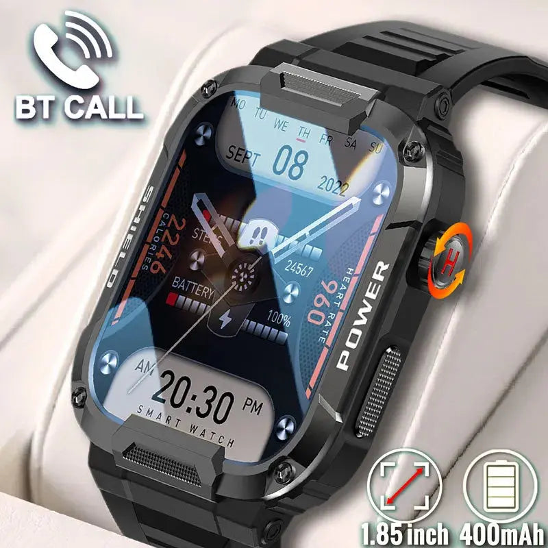 Men Smart Watch Military Healthy Monitor AI Voice Bluetooth Call Fitness Waterproof Sports Smartwatch for IOS Android Phone 2023 - MaJuah