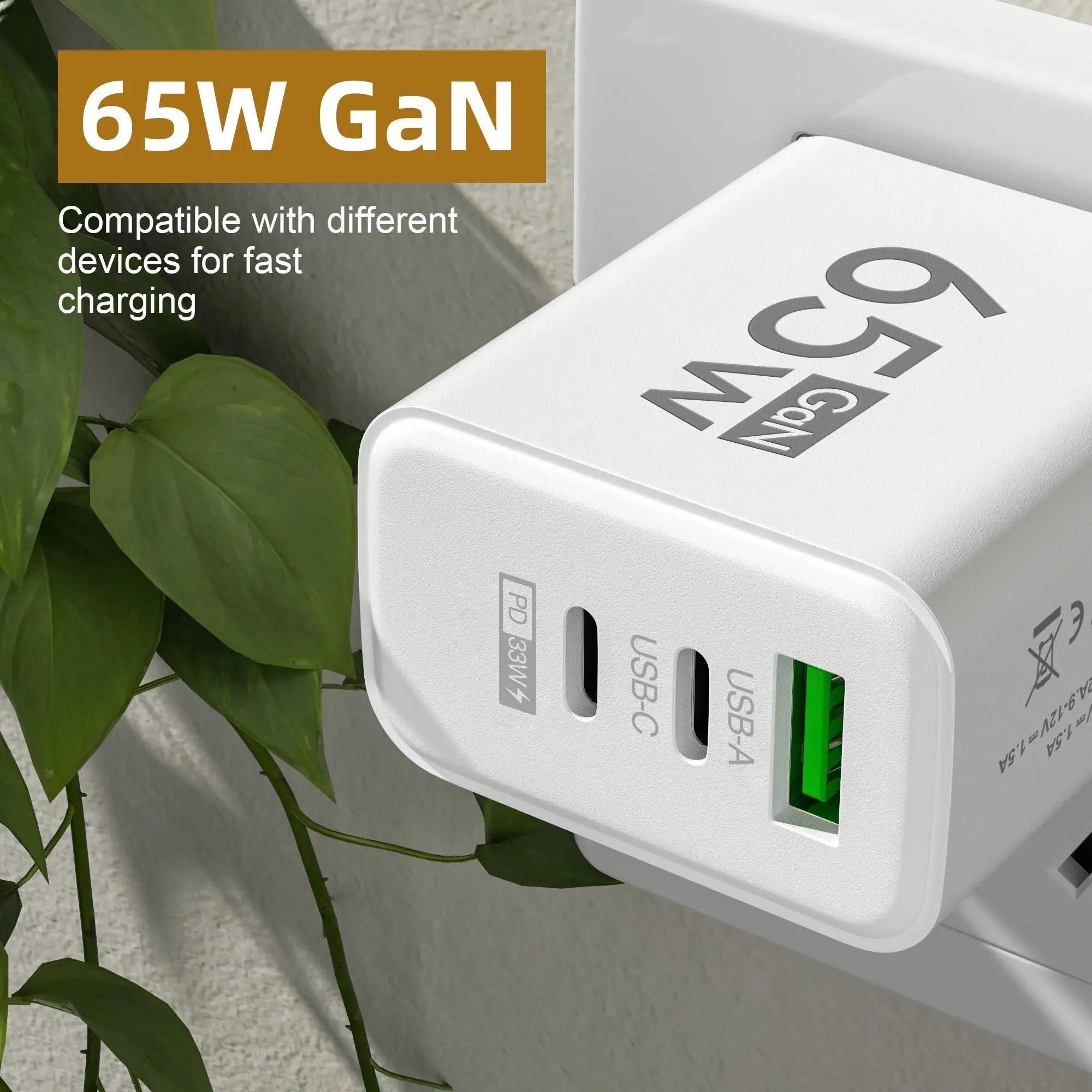 65W GaN USB Fast Charger for iPhone 14, 15 Pro, Xiaomi, Samsung, and more - MaJuah