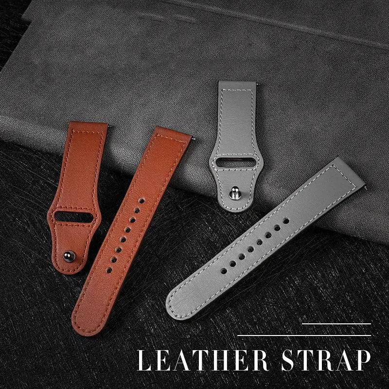 Leather Strap for Samsung Watch 6/4/5 40 44mm 43mm Pro 45mm bracelet 20/22mm Band for Galaxy Watch 4 Classic/Active 2/3 42 46mm - MaJuah