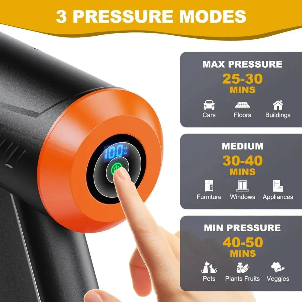 Q7 Cordless Power Pressure Washer, MAX 1000PSI, 2.5GPM Adjustment Portable Power Cleaner, Rechargeable Battery Powered - MaJuah