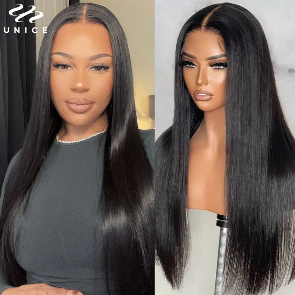 UNice Hair 7x5 13x4 Pre Everything Frontal Wig Human Hair Straight Lace Front Wigs 150% Density Glueless Wig Ready To Wear, Ships From - United States
