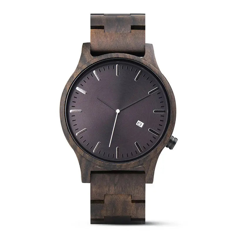 Wood Quartz Pointer Watch Men - MaJuah