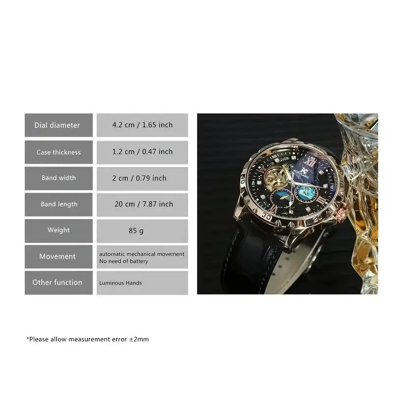 Large Dial Hollow Automatic Mechanical Watch - MaJuah