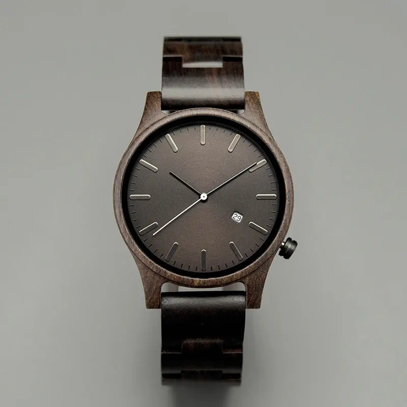 Wood Quartz Pointer Watch Men - MaJuah