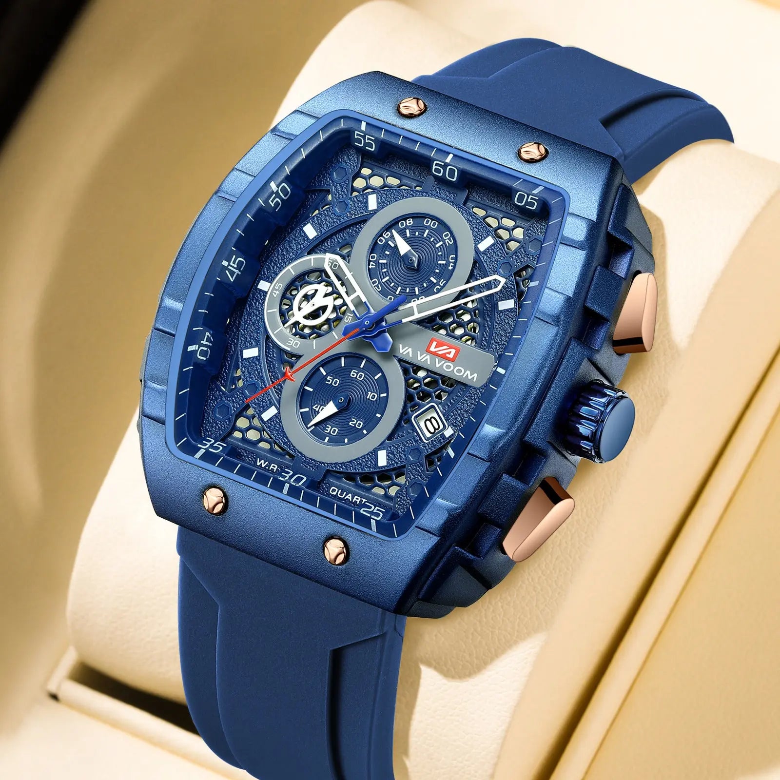 Multifunctional Business Waterproof Calendar Wine Barrel Non-automatic Mechanical Watch - MaJuah