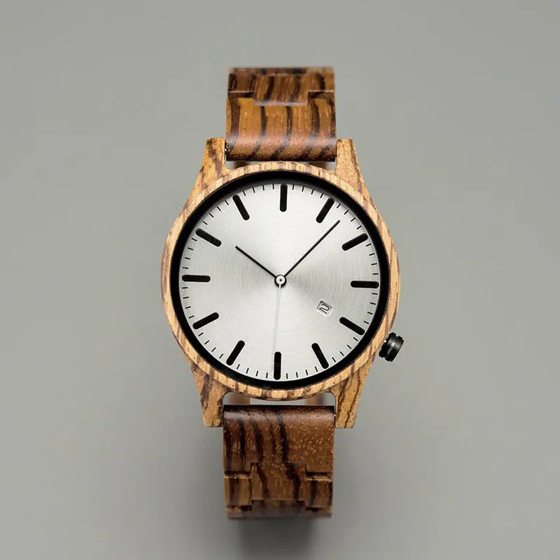 Wood Quartz Pointer Watch Men - MaJuah