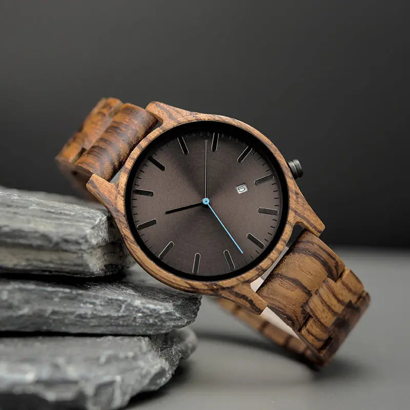 Wood Quartz Pointer Watch Men - MaJuah
