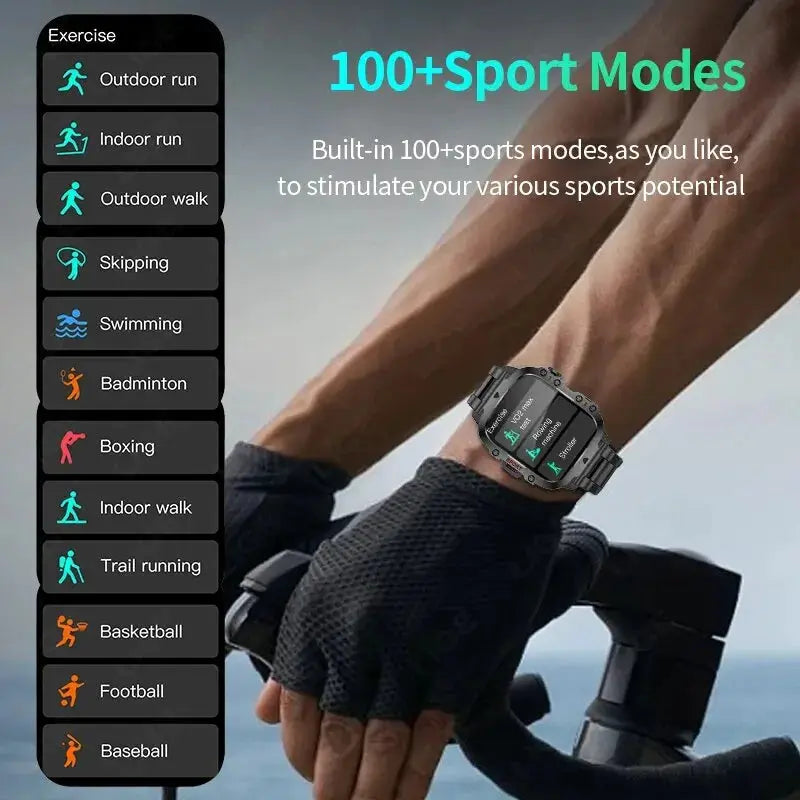 LIGE New Smart Watch 1.96 Inch Screen 420 MAh Bluetooth Call Voice Assistant Watch Sports Fitness Waterproof Smartwatch For Men - MaJuah
