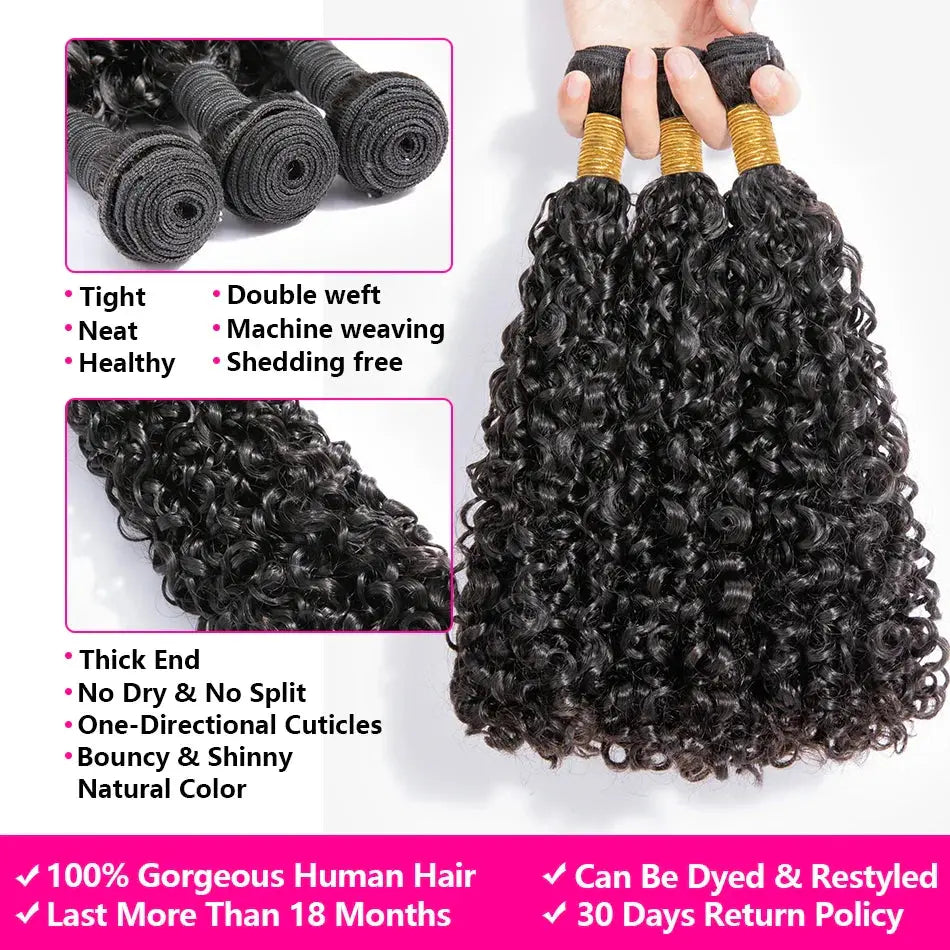Brazilian 10A Small Spirals Curly Bundles Unprocessed Kinky Curly Human Hair Pixie Curls Weave Only Virgin Hair Extension 3B 3C, Ships From - United States - MaJuah