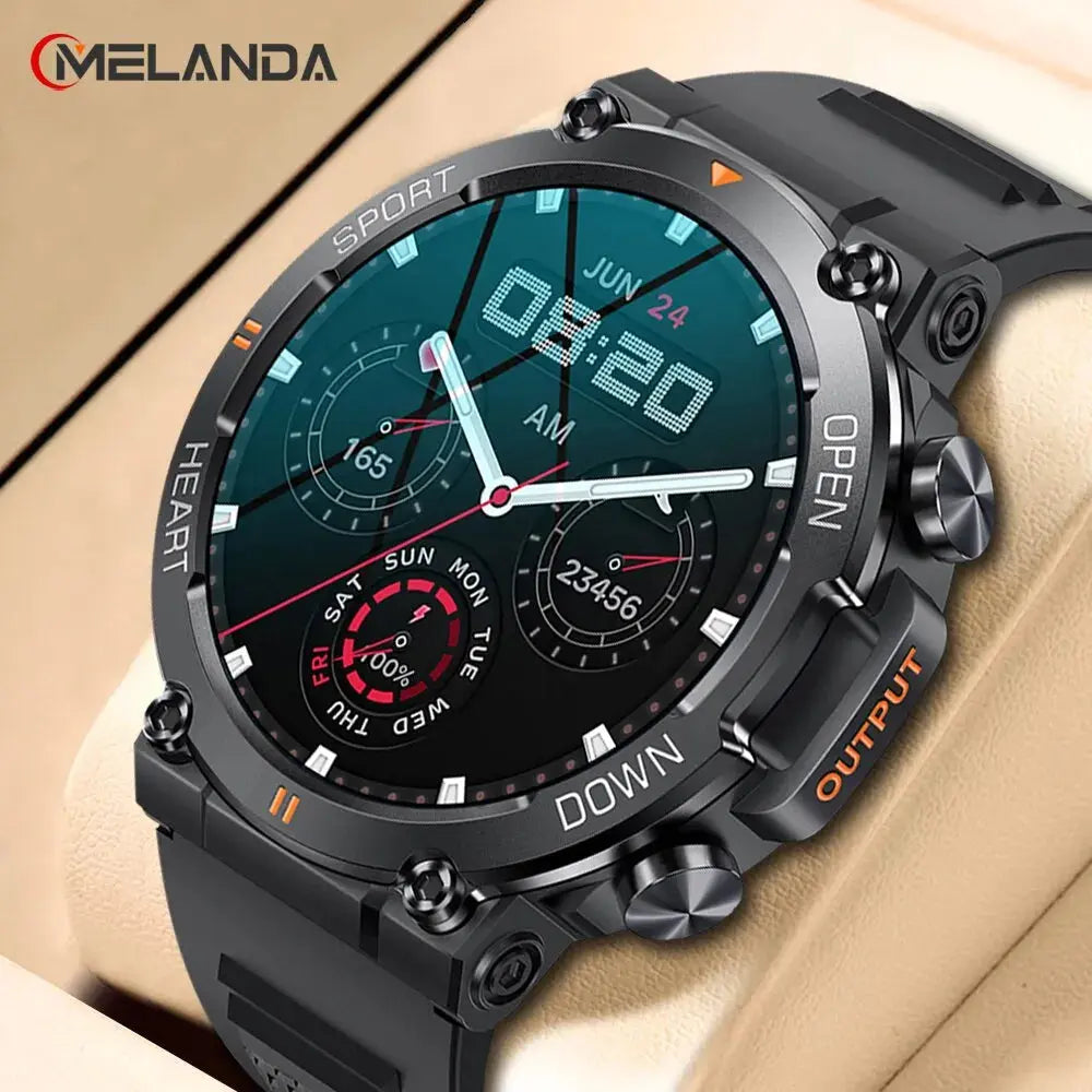 MELANDA 1.39 Inch HD Bluetooth Call Smart Watch Men Sports Fitness Tracker Heart Monitor 400mAh Smartwatch For Android IOS K56 - MaJuah