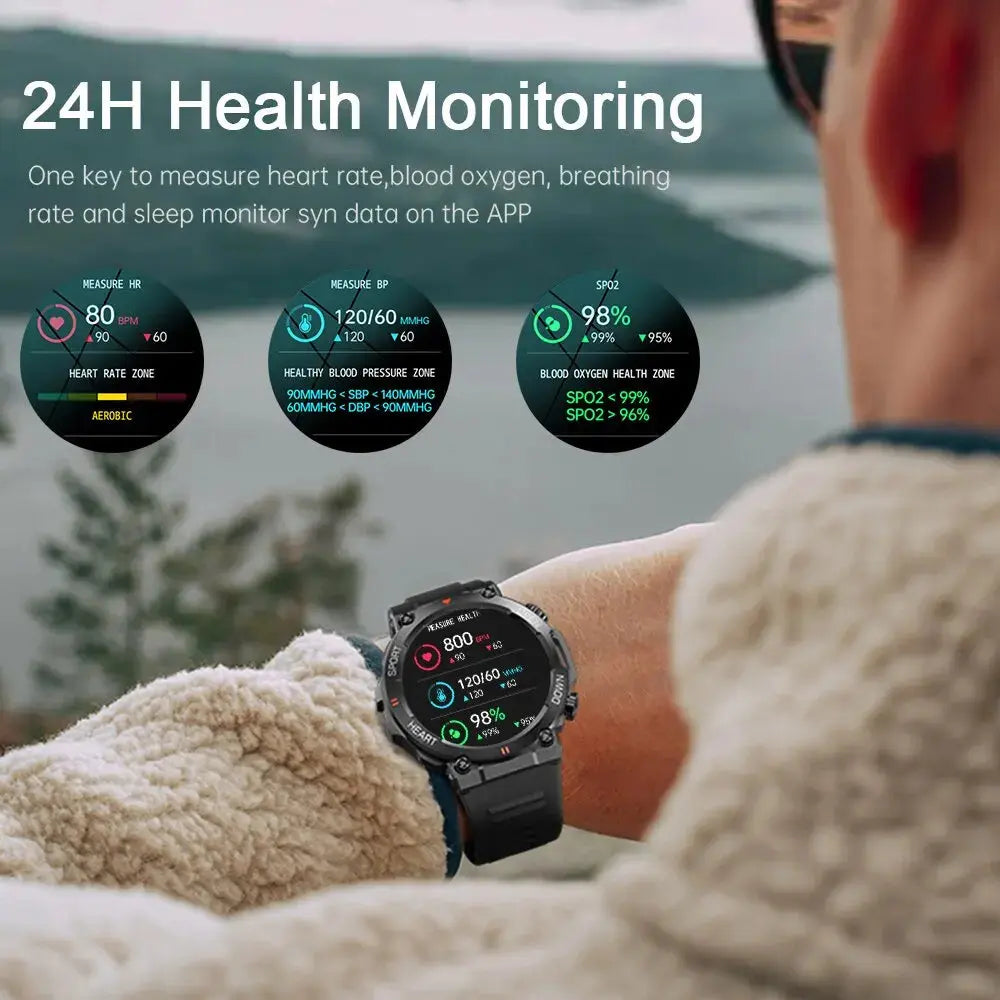 MELANDA 1.39 Inch HD Bluetooth Call Smart Watch Men Sports Fitness Tracker Heart Monitor 400mAh Smartwatch For Android IOS K56 - MaJuah