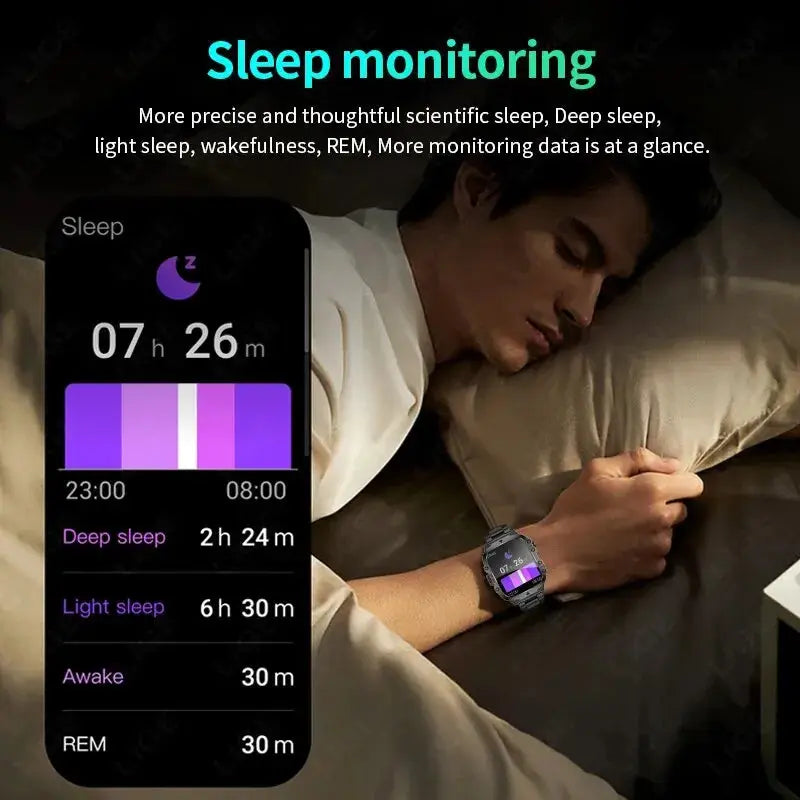 LIGE New Smart Watch 1.96 Inch Screen 420 MAh Bluetooth Call Voice Assistant Watch Sports Fitness Waterproof Smartwatch For Men - MaJuah