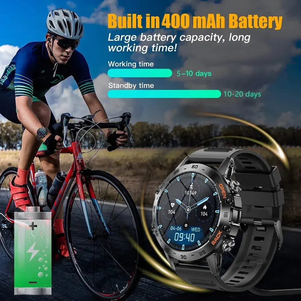 MELANDA Steel 1.39 Bluetooth Call Smart Watch Men Sports Fitness Tracker Watches IP67 Waterproof Smartwatch for Android IOS K52 - MaJuah