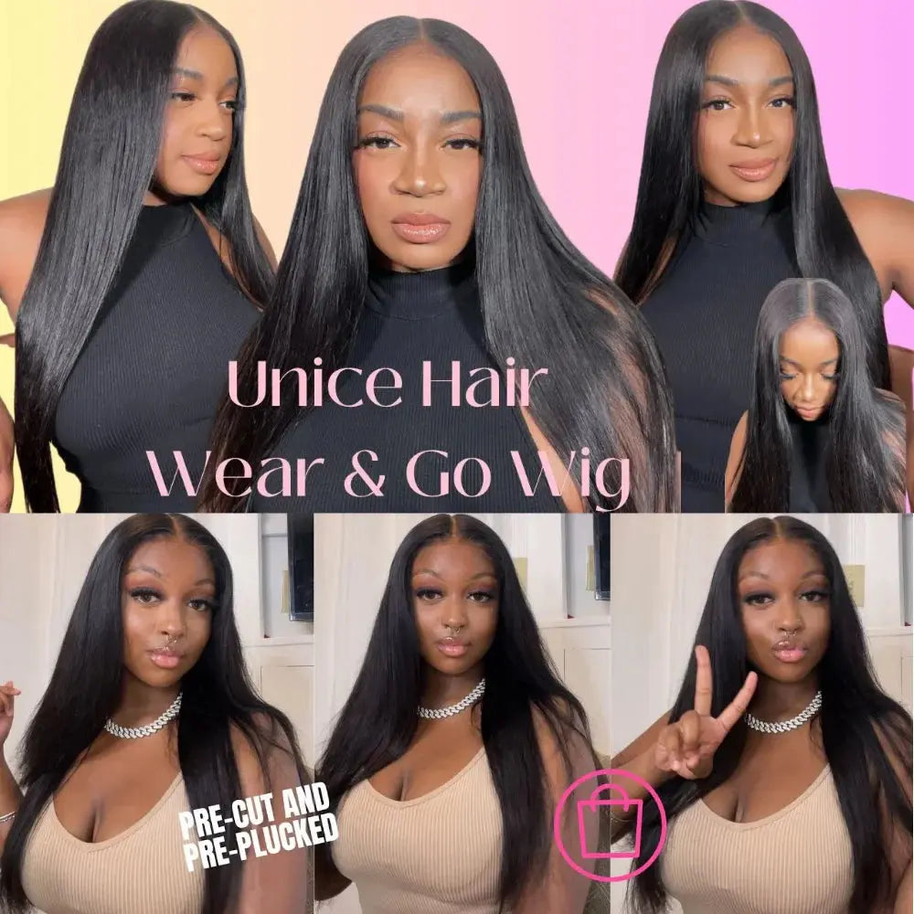 UNice Hair 7x5 13x4 Pre Everything Frontal Wig Human Hair Straight Lace Front Wigs 150% Density Glueless Wig Ready To Wear, Ships From - United States - MaJuah