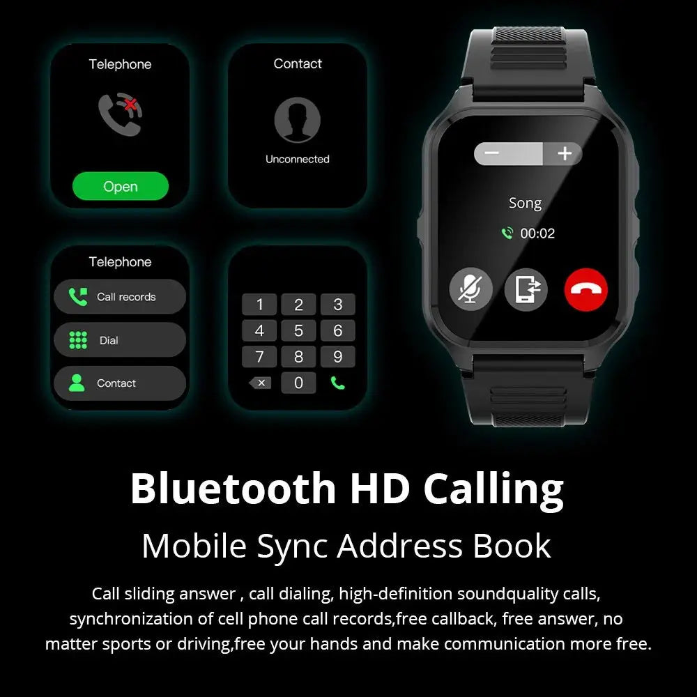 COLMI P73 1.9" Outdoor Military Smart Watch Men Bluetooth Call Smartwatch For Xiaomi Android IOS, IP68 Waterproof Fitness Watch - MaJuah