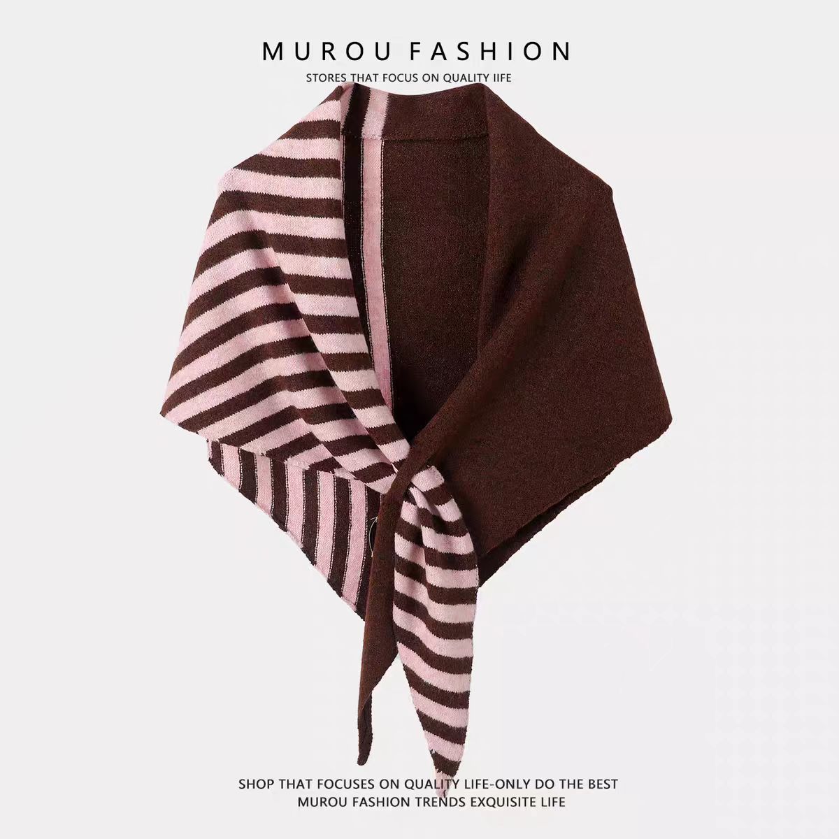 New Wool Color-block Striped Shawl For Women CozyPet Store