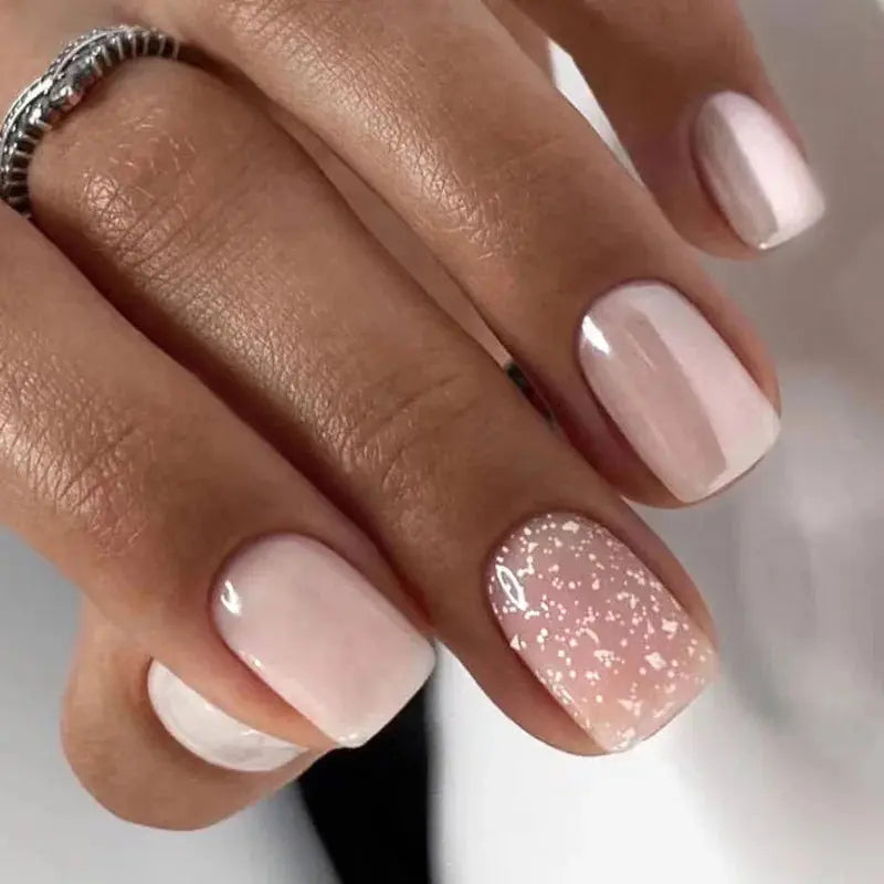 24Pcs Gradient Acrylic Fake Nails Art Long Ballet Wearing Nails Fake Press on Nail Tips Full Cover Removable French False Nails - MaJuah