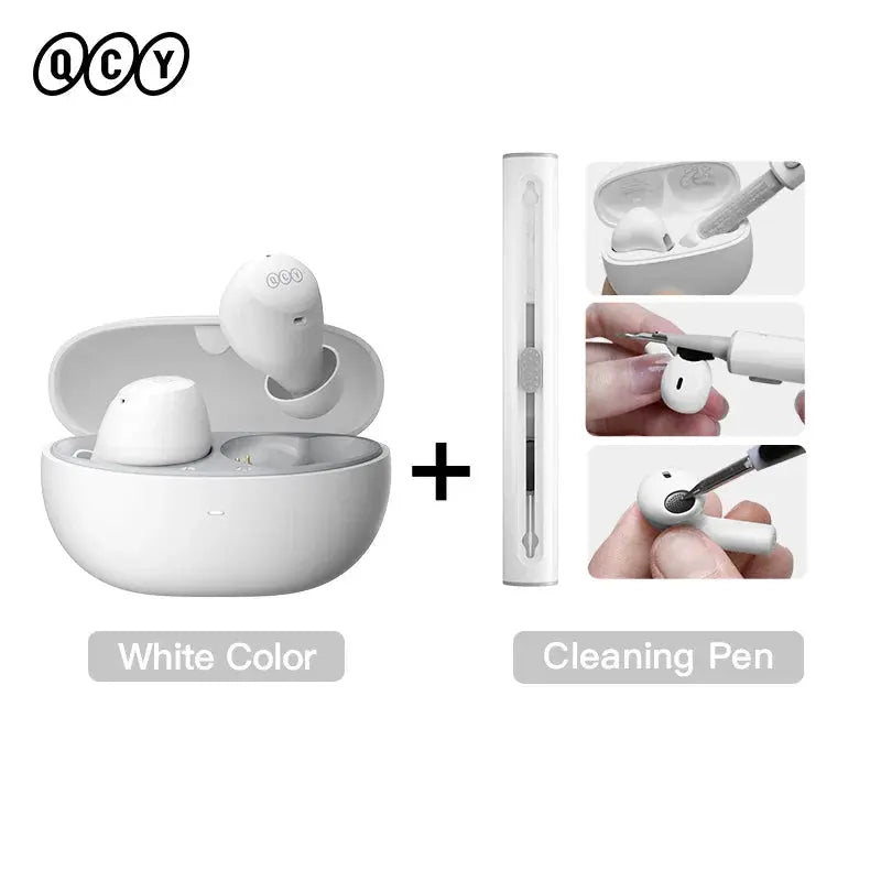 QCY HT07 ANC Wireless Earphones 40dB Noise Cancelling TWS Earbuds 6 Mic AI HD Call Bluetooth 5.2 HiFi Headphone 32H Playback - MaJuah