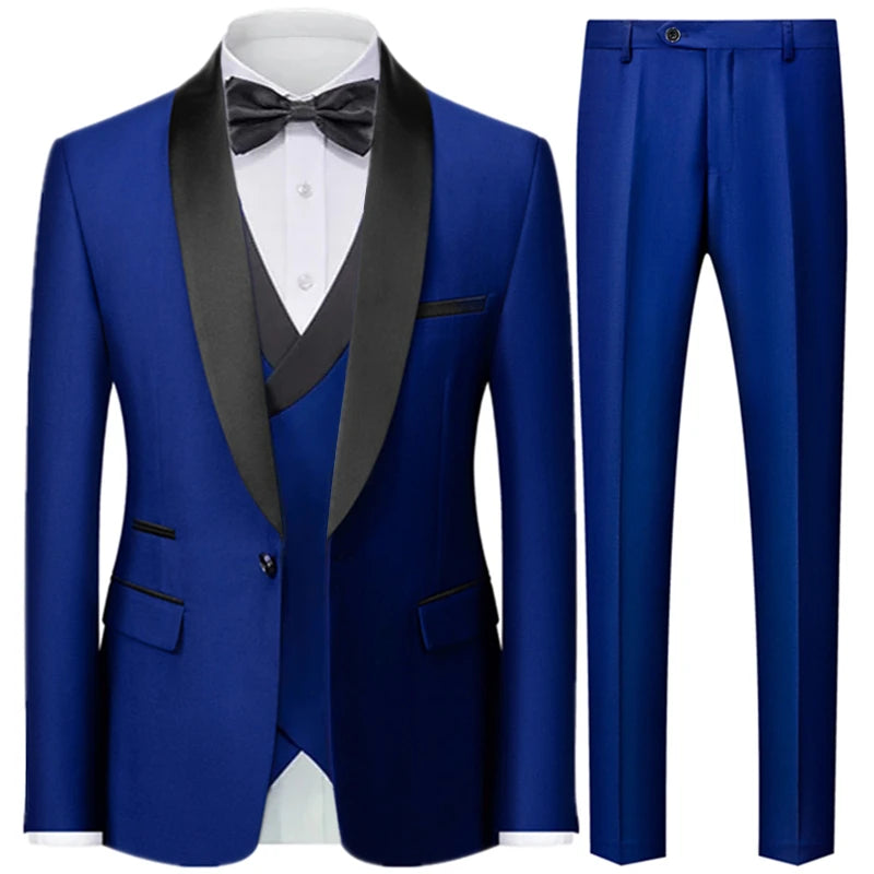 Prestige 3-Piece Men's Formal Tuxedo-Style Suit