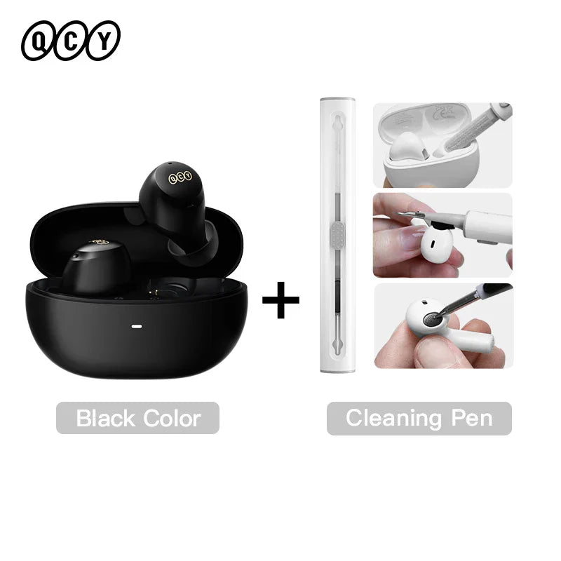 QCY HT07 ANC Wireless Earphones 40dB Noise Cancelling TWS Earbuds 6 Mic AI HD Call Bluetooth 5.2 HiFi Headphone 32H Playback, Ships From - CHINA