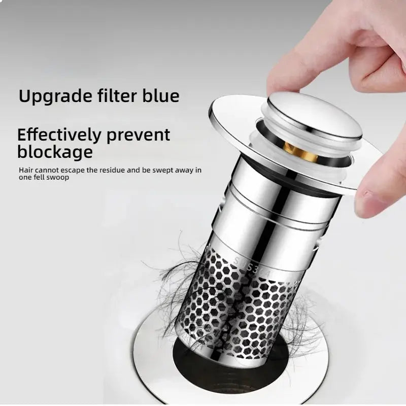 Washbasin Leak Plug ABS Floor Drain Filter Anti Odor Pop-Up Bounce Core Basin Stopper Hair Sink Strainer - MaJuah