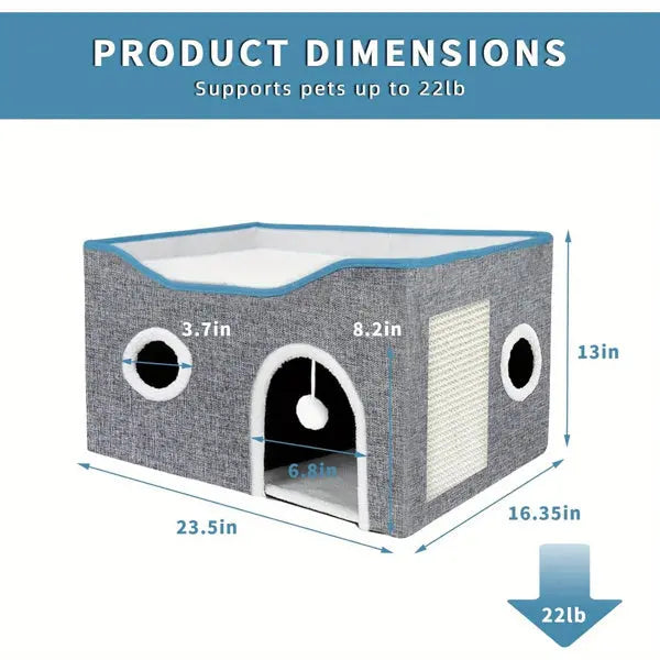 Super Wide Cat House For Indoor Cats, Amazon Logistics, And Wal Mart Platform - MaJuah