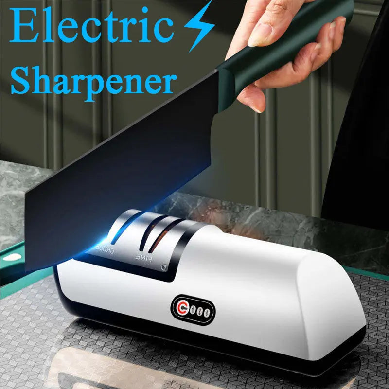 USB Rechargeable Electric Knife Sharpener Automatic Adjustable Kitchen Tool For Fast Sharpening Knives Scissors And Grinders Gadgets - MaJuah