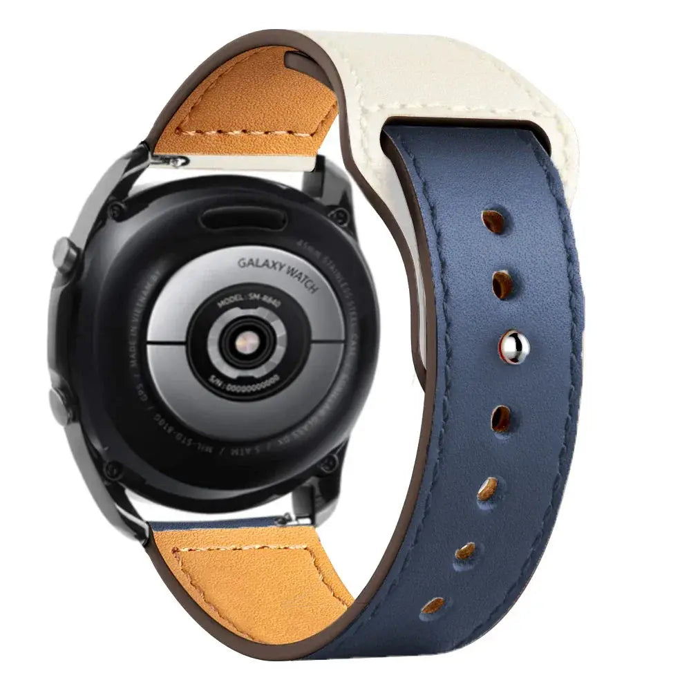 Leather Strap for Samsung Watch 6/4/5 40 44mm 43mm Pro 45mm bracelet 20/22mm Band for Galaxy Watch 4 Classic/Active 2/3 42 46mm - MaJuah