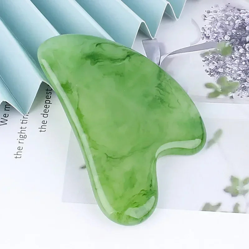 Resin Gua Sha Massage Board for Face Rose Pink Guasha Plate Jade Face Massager Scrapers Tools for Face Neck Back Body