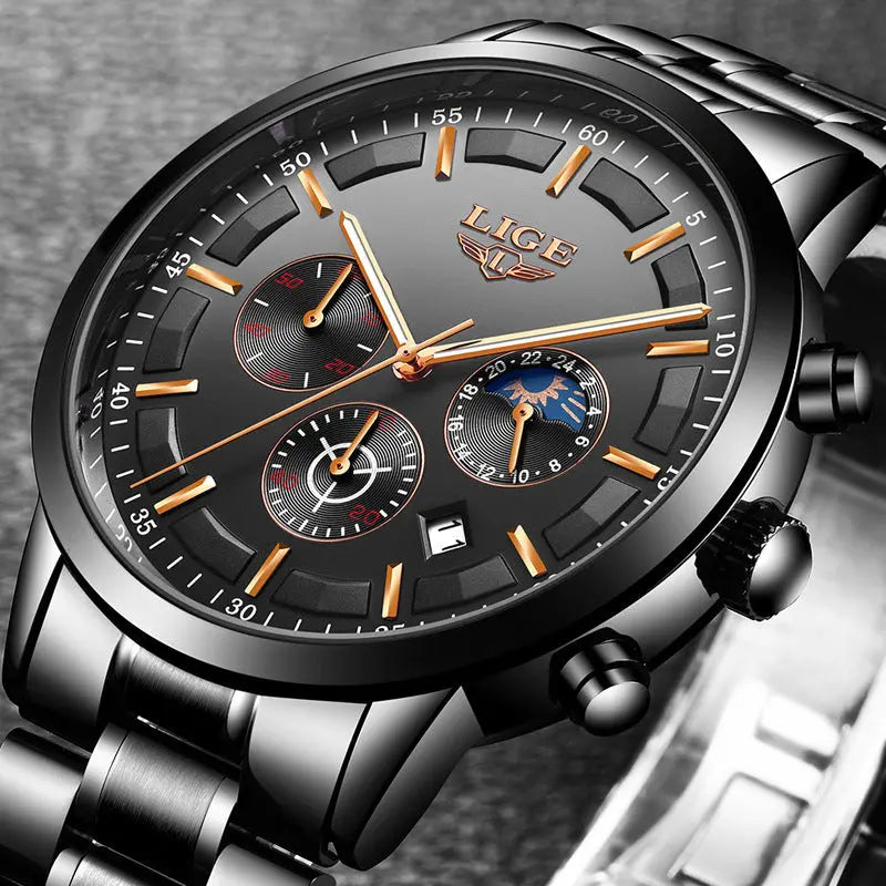 Men's Fashion Waterproof Moon Quartz Business Sports Watch - MaJuah