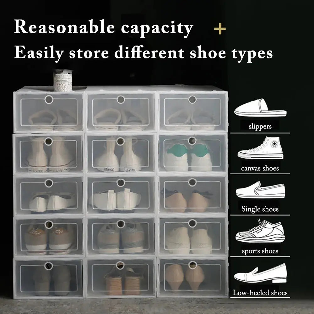 Transparent Shoe Boxes Stackable Shoe Cases Storage Dustproof Sneaker Box Plastic Shoes Box Shoes Furniture Organizer Shop1103670937 Store