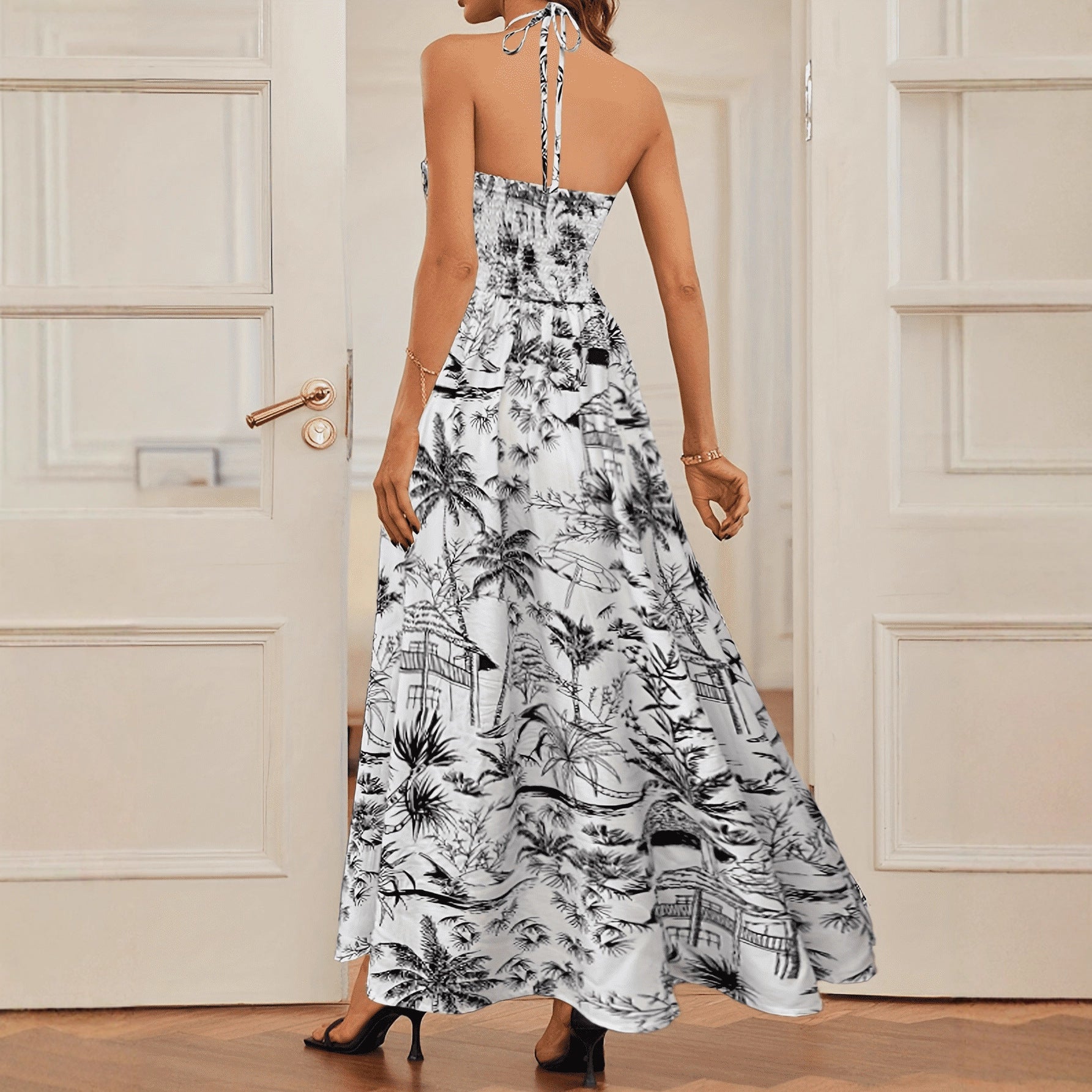 Ladies' Fashion Floral Spaghetti Strap Dress CozyPet Store