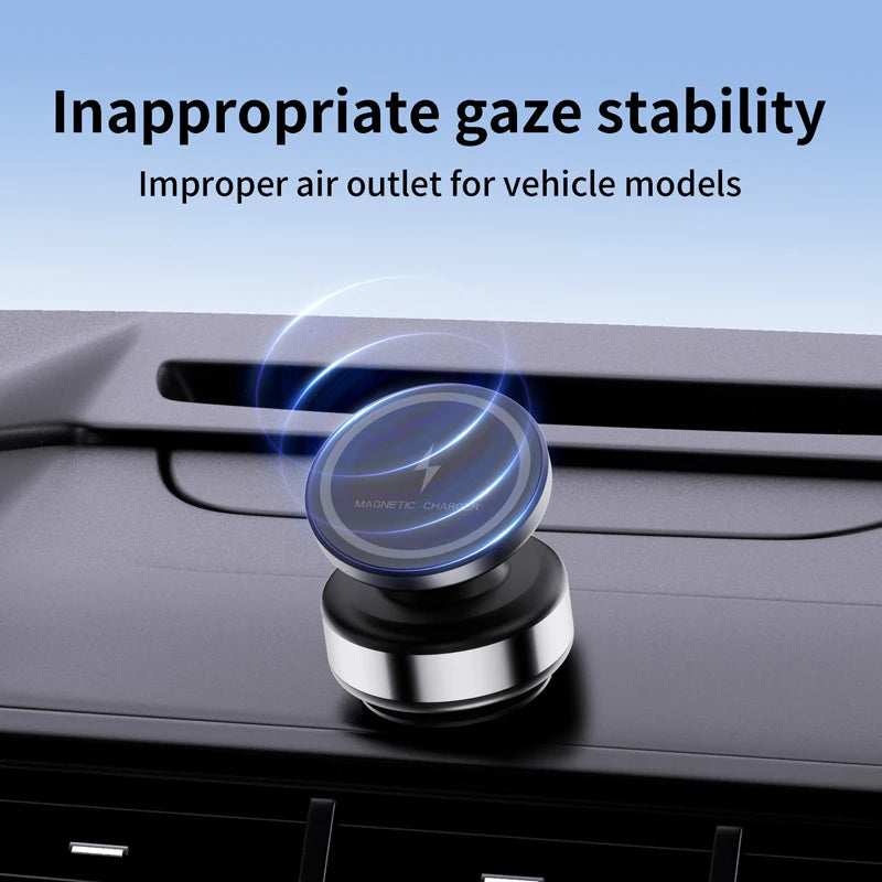 Support wireless charging 360 ° rotatable vacum car holder for iPhone Samsung Xiaomi magnetic car mount vacuum phone holder