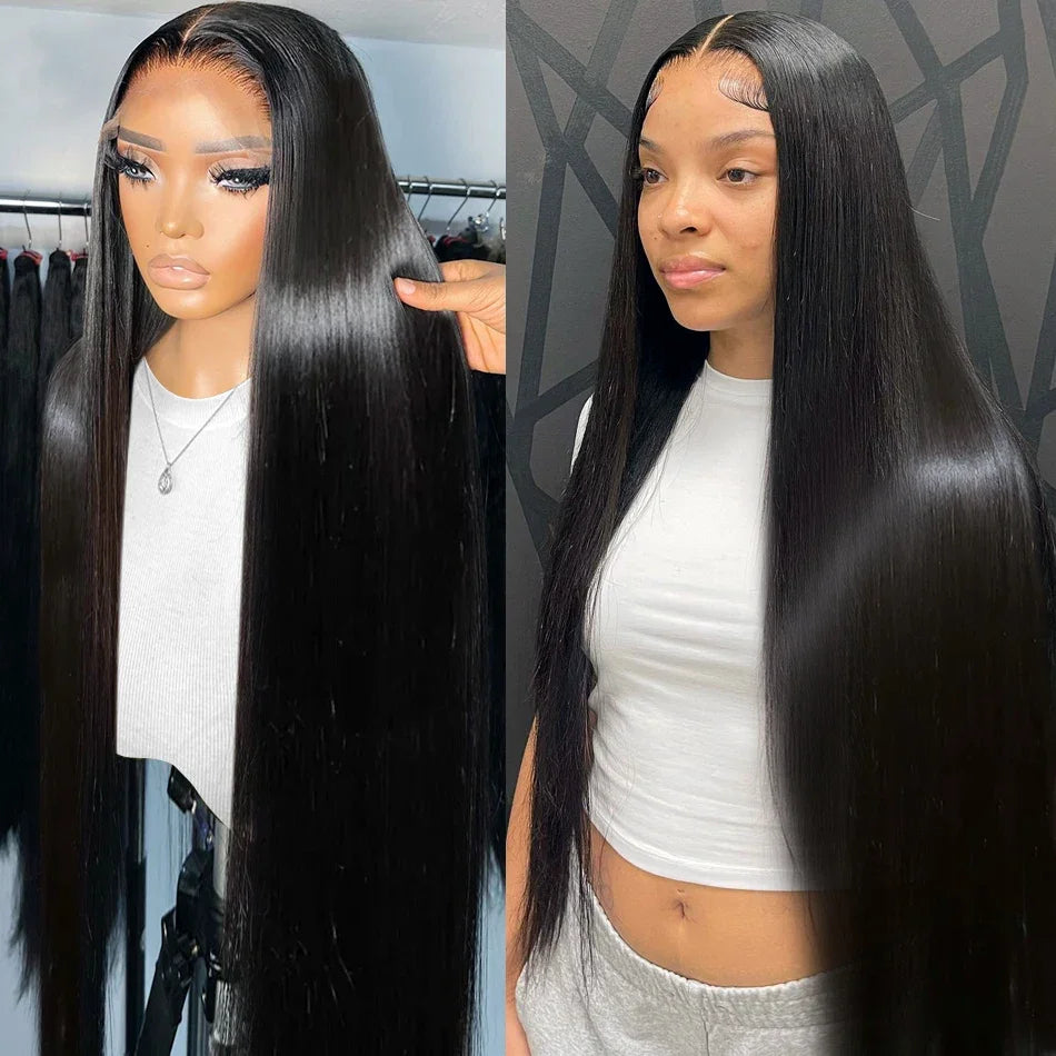 250 Density 13x4 13x6 HD Transparent Bone Straight 30 40 Inches Lace Front Human Hair Wigs Brazilian Frontal Wigs For Women, Ships From - United States, Density - 250%