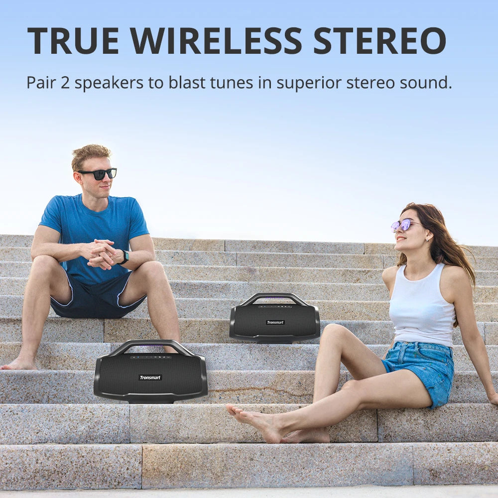 Tronsmart Bang Max Speaker 130W Party Speaker with 3 Way Sound System, Sync Up 100+ Speakers, APP Control, Guitar/Mic Input