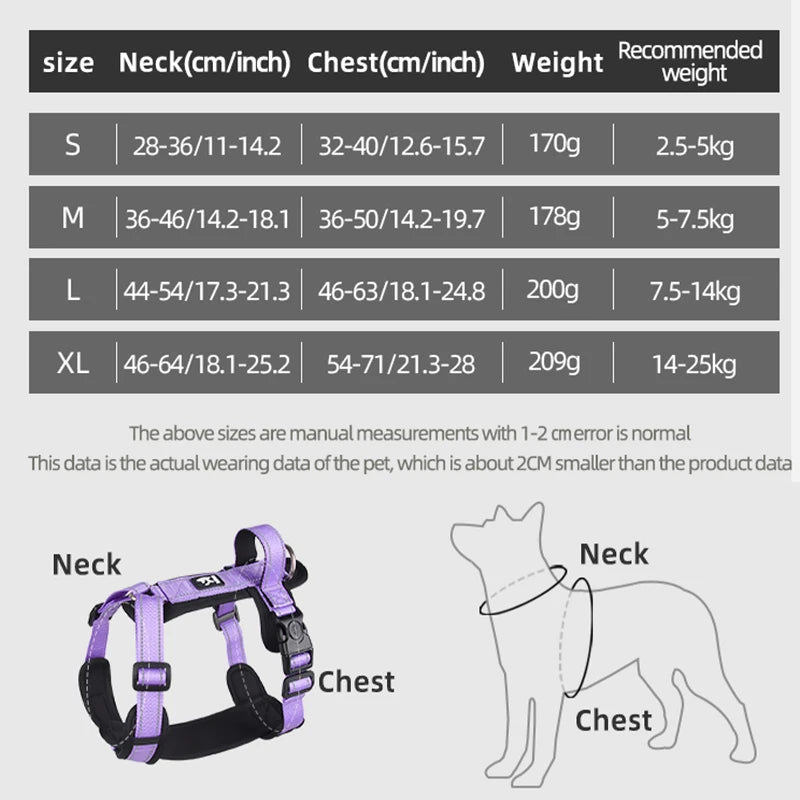 Dog Harness Vest with Handle Reflection for all sizes of Dogs