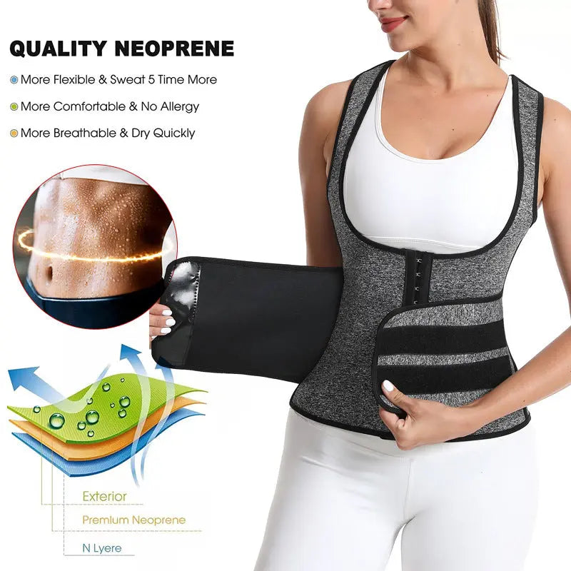 Neopren Waist Trainer For Women Workout Trimmer Belt Sauna Sweat Corset Cincher VickyLei