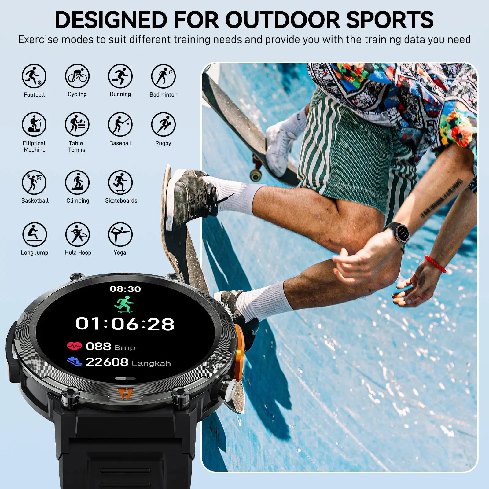 EIGIIS KE3 Bluetooth Call Smart Watch Men Full Touch Screen Health Monitor Clock With Flashlight Men SmartWatch For IOS Android - MaJuah