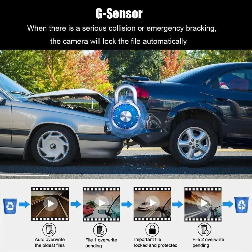 1080P Dual Lens Car DVR Dash Cam Video Recorder G-Sensor Front And Inside Camera - MaJuah