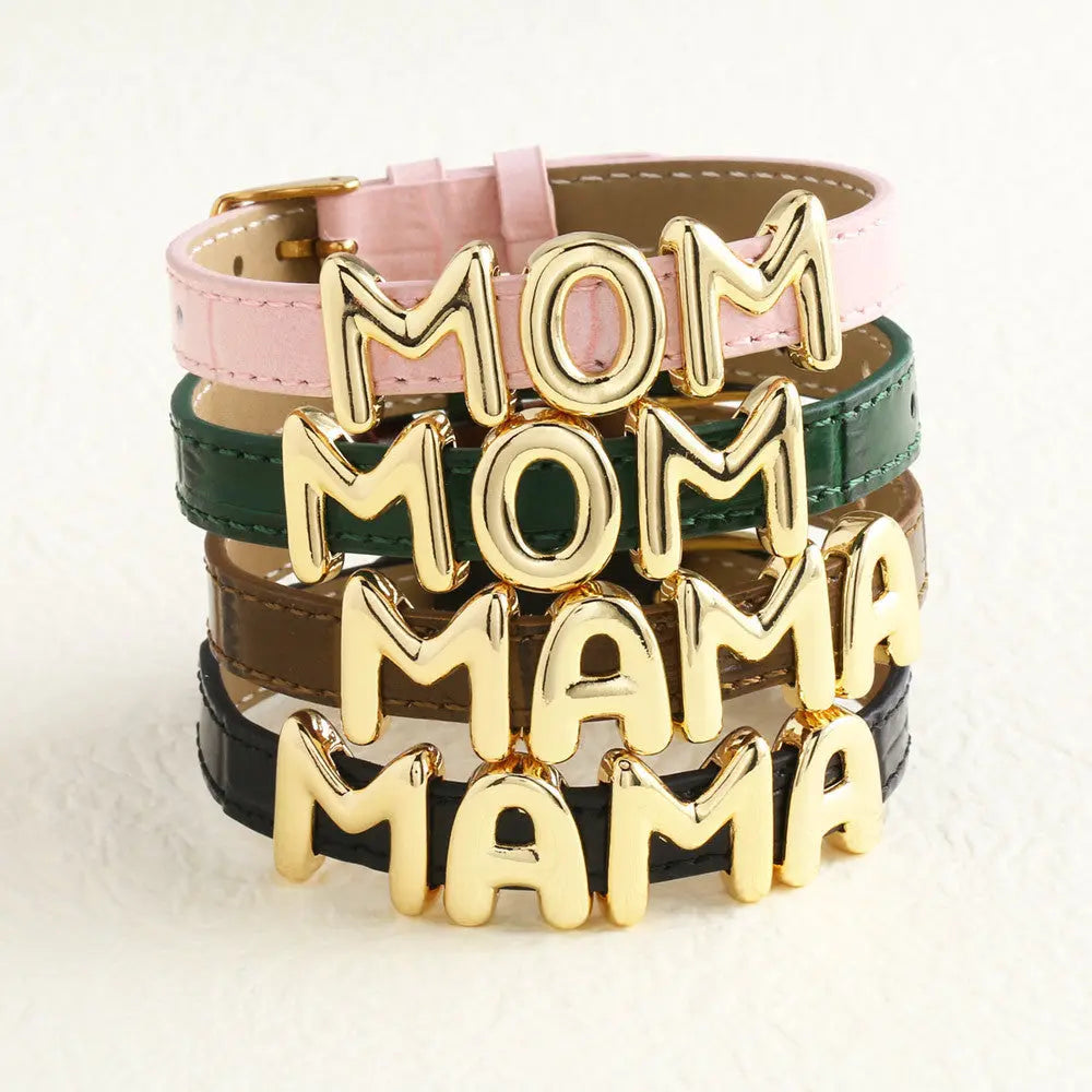 Cowhide Watch Strap Letter Mama Mother's Day Bracelet - MaJuah